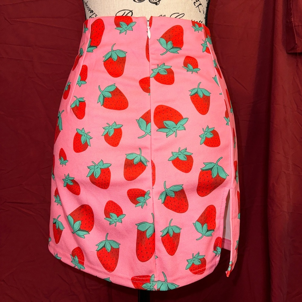 Strawberry Printed Mini Skirt